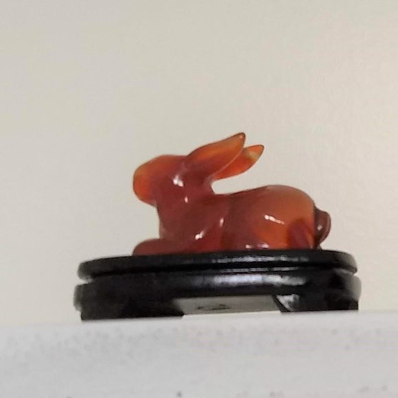 vintage 60s NWT carved agate rabbit figurine gift set 🎈HOST PICK🎈 - Picture 2 of 15